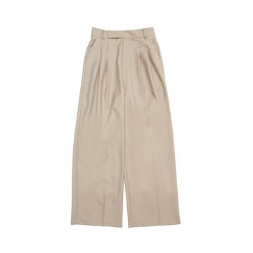 WIDE TUCK PANTS / BEIGE