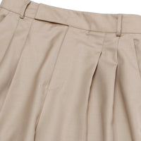 WIDE TUCK PANTS / BEIGE