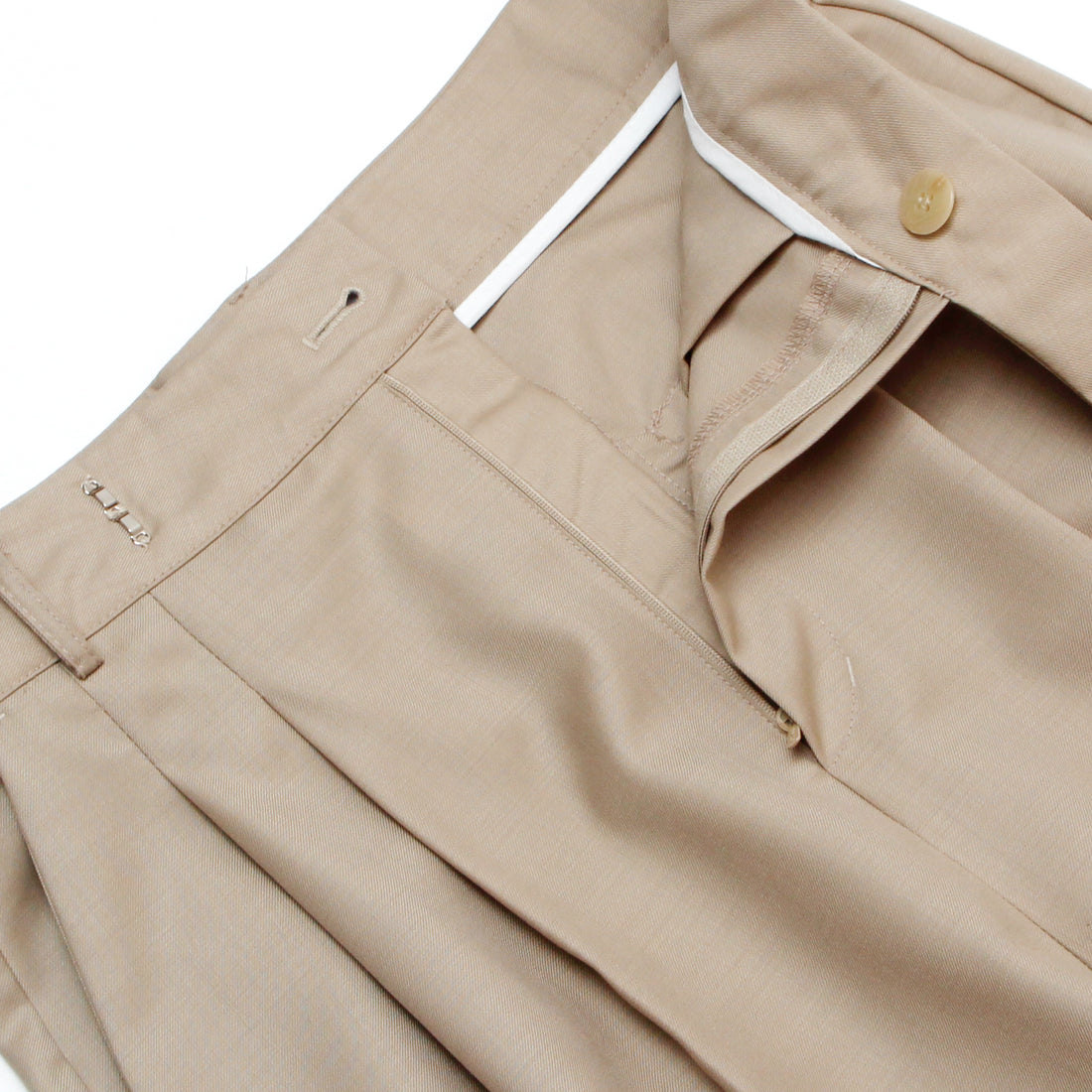 WIDE TUCK PANTS / BEIGE