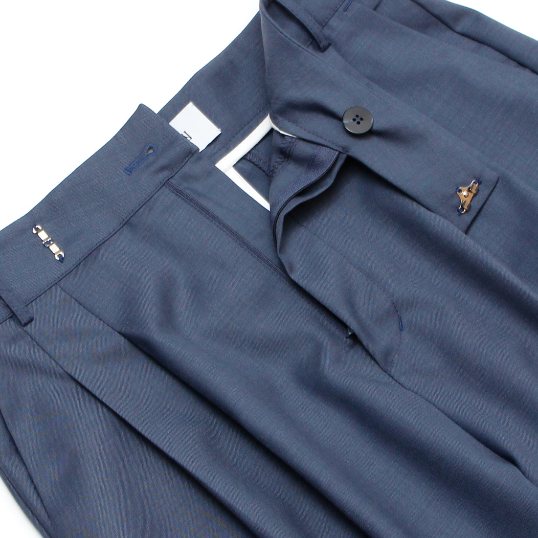 WIDE TUCK PANTS / NAVY