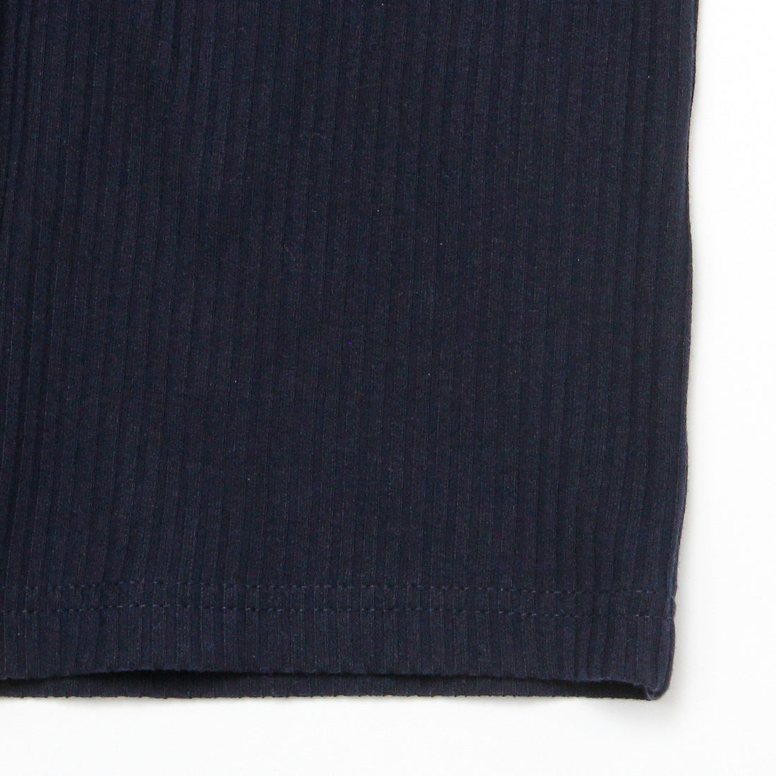 RIBBED-KNIT SHIRT DRESS / NAVY