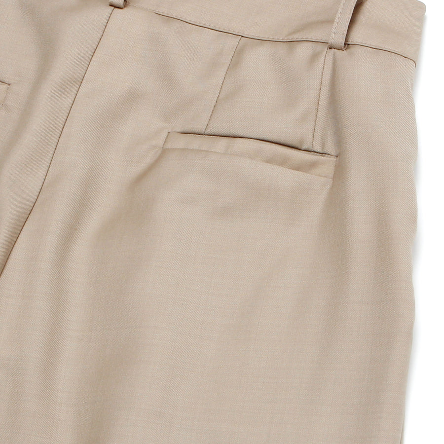 WIDE TUCK PANTS / BEIGE