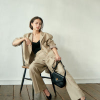 WIDE TUCK PANTS / BEIGE